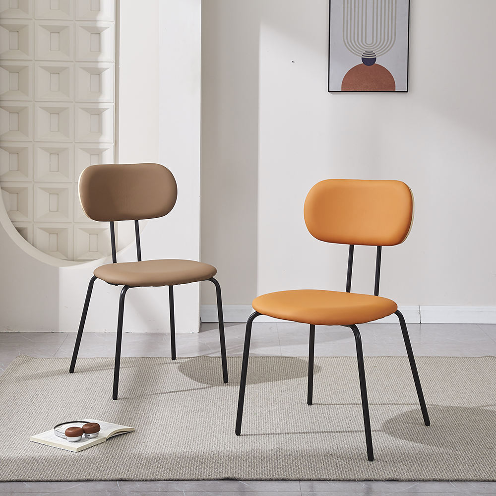 He6b620650dc0456f9954648331e2955by Modern Luxury Stacking Leather Dining Chair – Waterproof Restaurant / Event Seating with Stainless Steel Legs - Image 1