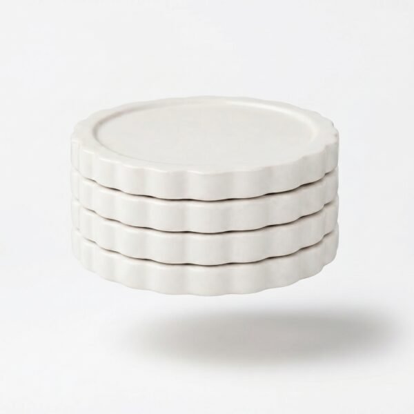 Ceramic Coaster Set of 4 Heat Resistant Table Protection Durable Modern Design | wholeds