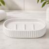 Ceramic Soap Dish Tray Non-Slip Bathroom Accessory Durable Modern Design | wholeds