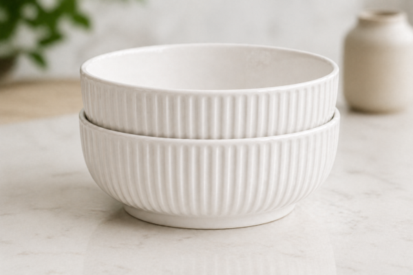 Ceramic Soup Bowl Set of 2 Deep Serving Bowls 700ml Durable Modern Design | wholeds