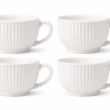 Ceramic Tea Cup Set of 4 Elegant Handle Cups 200ml Durable Modern Design | wholeds