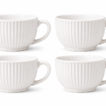 Ceramic Tea Cup Set of 4 Elegant Handle Cups 200ml Durable Modern Design | wholeds