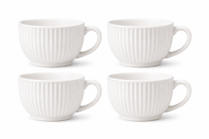 Ceramic Tea Cup Set of 4 Elegant Handle Cups 200ml Durable Modern Design | wholeds