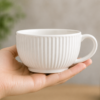 Ceramic Tea Cup Set of 4 Elegant Handle Cups 200ml Durable Modern Design | wholeds