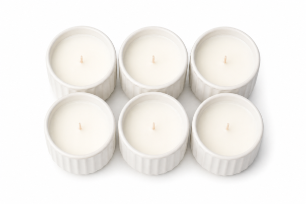 Ceramic Mini Candle Jar Set of 6 Bulk Gift Pack Decorative Home Scented Candles | wholeds