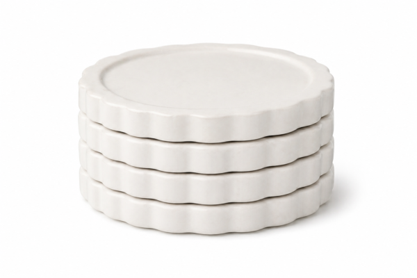 Ceramic Coaster Set of 4 Heat Resistant Table Protection Durable Modern Design | wholeds