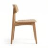Furniture Ripple Solid Oak Minimalist Dining Chair - Natural Wood Finish