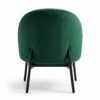 2 Furniture Ripple Emerald Green Velvet Accent Chair with Matte Black Tapered Legs