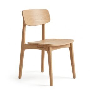 44 Furniture Ripple Solid Oak Minimalist Dining Chair - Natural Wood Finish