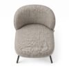Furniture Ripple Modern Upholstered Accent Chair with Leather Pull Tab & Black Legs