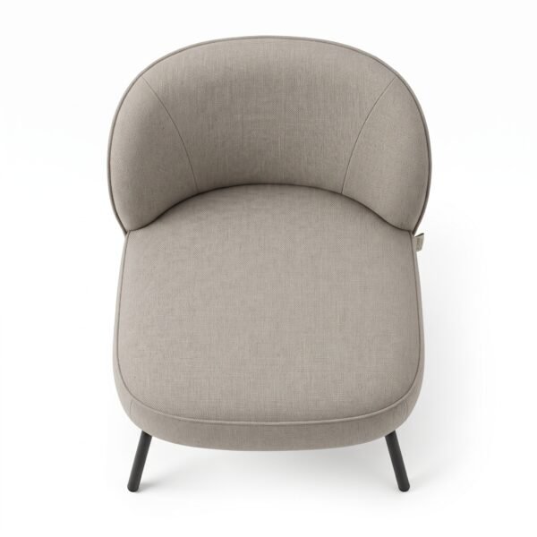 Furniture Ripple Modern Upholstered Accent Chair with Leather Pull Tab & Black Legs