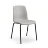 Furniture Ripple Modern Ergonomic Dining & Cafe Chair – Light Grey with Matte Black Metal Legs