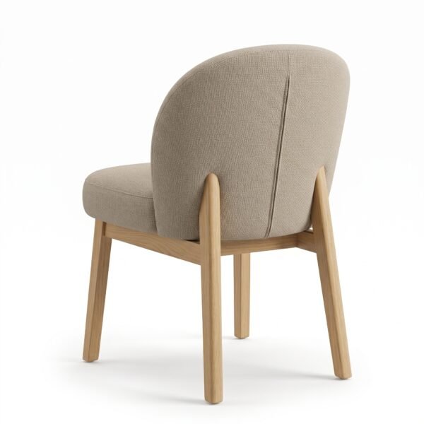 aaa Furniture Ripple Modern Upholstered Dining & Desk Chair with Solid Oak Legs - Oatmeal Beige