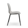 Furniture Ripple Modern Ergonomic Dining & Cafe Chair – Light Grey with Matte Black Metal Legs