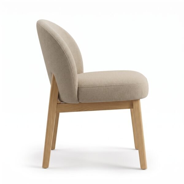 bbb Furniture Ripple Modern Upholstered Dining & Desk Chair with Solid Oak Legs - Oatmeal Beige
