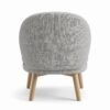 c Furniture Ripple Minimalist Light Grey Fabric Accent Chair with Natural Wood Legs
