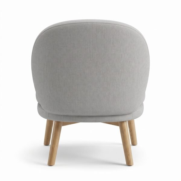 c Furniture Ripple Minimalist Light Grey Fabric Accent Chair with Natural Wood Legs