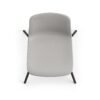 Furniture Ripple Modern Ergonomic Dining & Cafe Chair – Light Grey with Matte Black Metal Legs