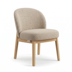 ccc Furniture Ripple Modern Upholstered Dining & Desk Chair with Solid Oak Legs - Oatmeal Beige