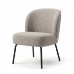 d4 Furniture Ripple Modern Upholstered Accent Chair with Leather Pull Tab & Black Legs