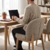 ddd Furniture Ripple Modern Upholstered Dining & Desk Chair with Solid Oak Legs - Oatmeal Beige